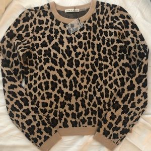 Alice + Olivia Connie Embellished Leopard sweater